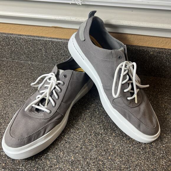 Cole Haan Grand 360 Mens Sz 13 M Shoes Gray Canvas Casual Comfort Sneaker Oxford - Picture 2 of 11